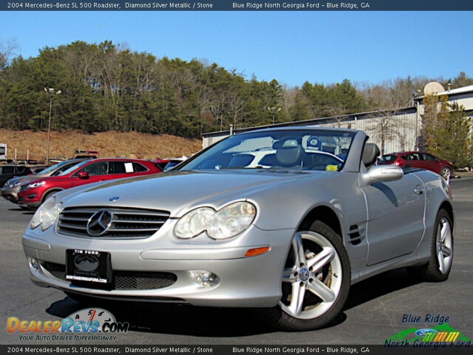 2004 Mercedes-Benz SL 500 Roadster Diamond Silver Metallic / Stone Photo #1