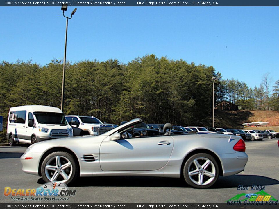 2004 Mercedes-Benz SL 500 Roadster Diamond Silver Metallic / Stone Photo #2