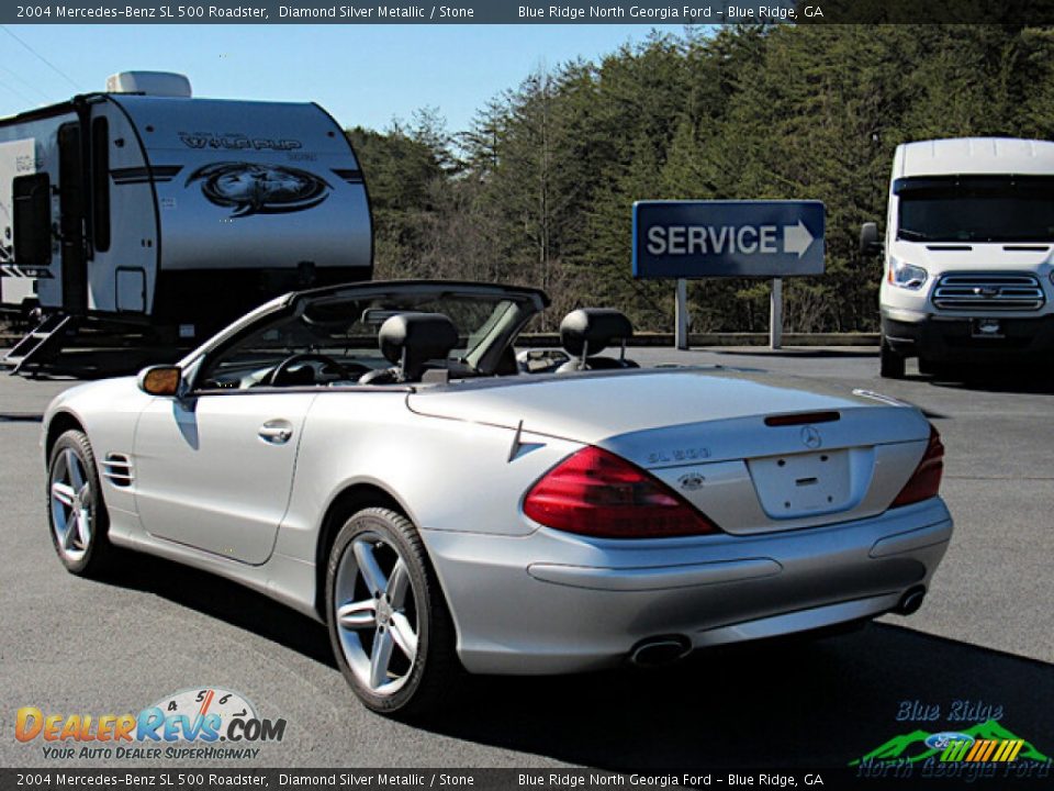 2004 Mercedes-Benz SL 500 Roadster Diamond Silver Metallic / Stone Photo #3