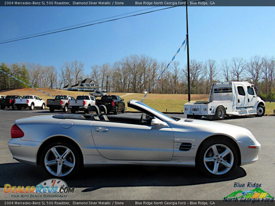 2004 Mercedes-Benz SL 500 Roadster Diamond Silver Metallic / Stone Photo #6