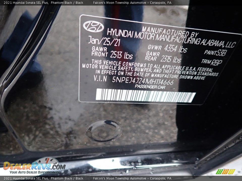 2021 Hyundai Sonata SEL Plus Phantom Black / Black Photo #10