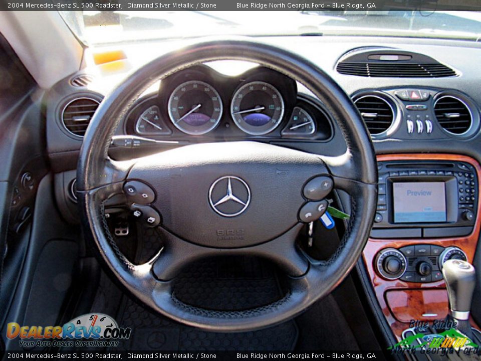2004 Mercedes-Benz SL 500 Roadster Diamond Silver Metallic / Stone Photo #17