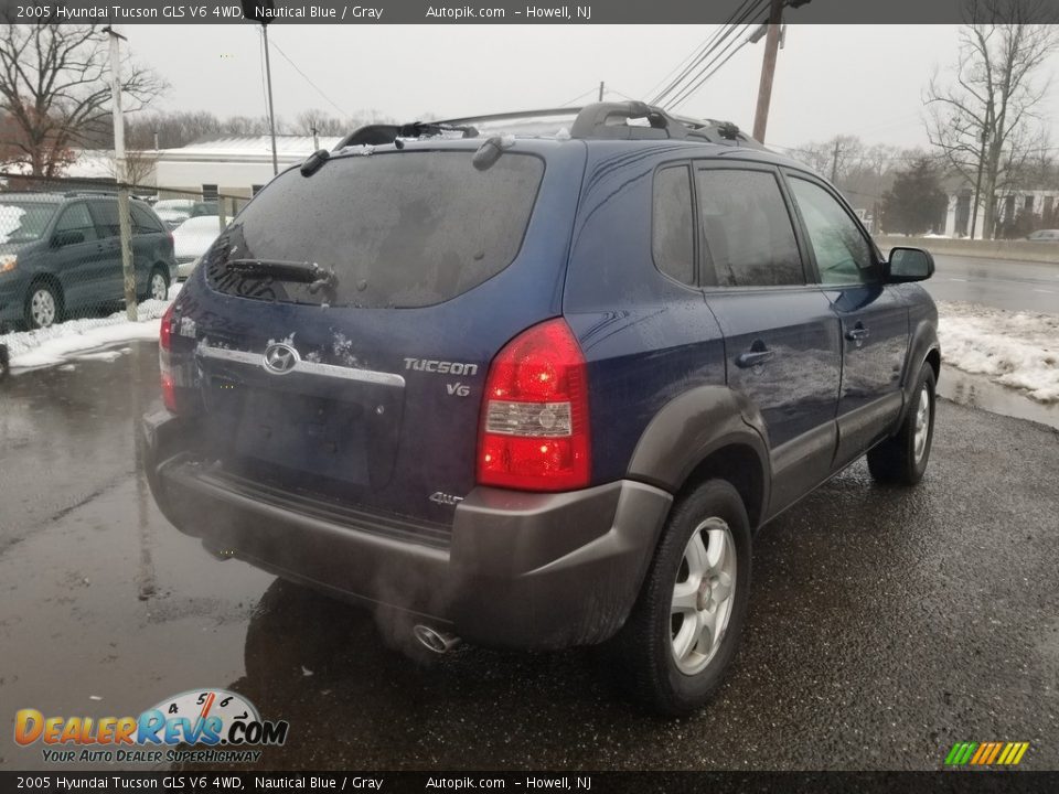 2005 Hyundai Tucson GLS V6 4WD Nautical Blue / Gray Photo #3