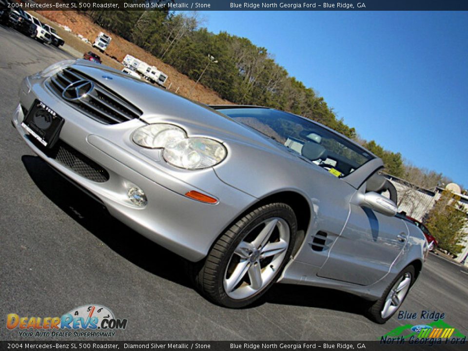 2004 Mercedes-Benz SL 500 Roadster Diamond Silver Metallic / Stone Photo #24