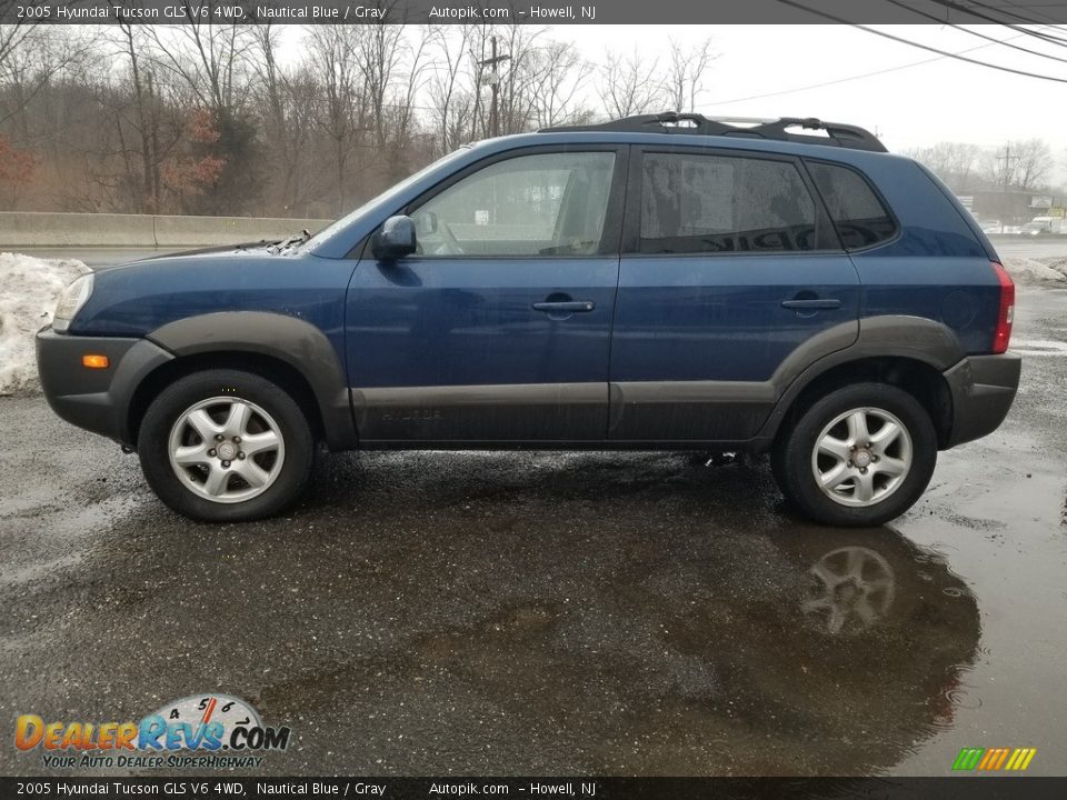 2005 Hyundai Tucson GLS V6 4WD Nautical Blue / Gray Photo #6