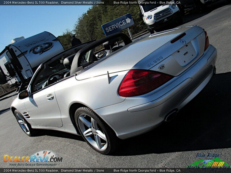 2004 Mercedes-Benz SL 500 Roadster Diamond Silver Metallic / Stone Photo #26