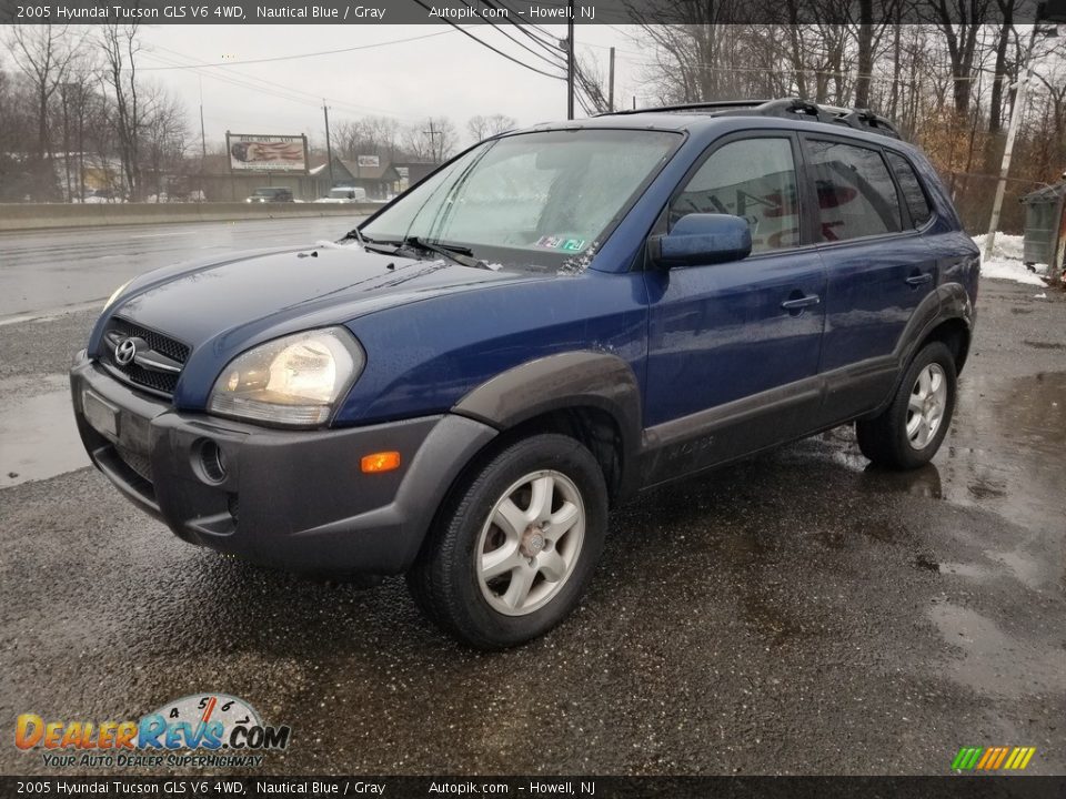 2005 Hyundai Tucson GLS V6 4WD Nautical Blue / Gray Photo #7