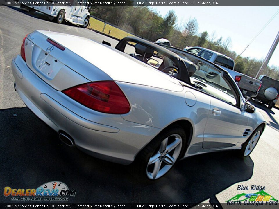 2004 Mercedes-Benz SL 500 Roadster Diamond Silver Metallic / Stone Photo #27