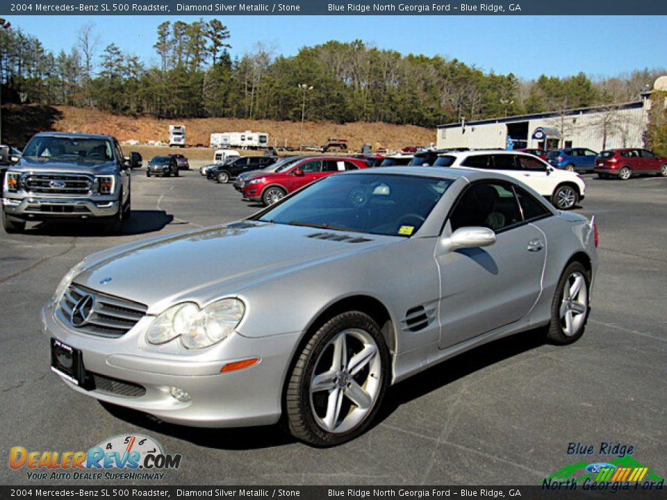 2004 Mercedes-Benz SL 500 Roadster Diamond Silver Metallic / Stone Photo #29