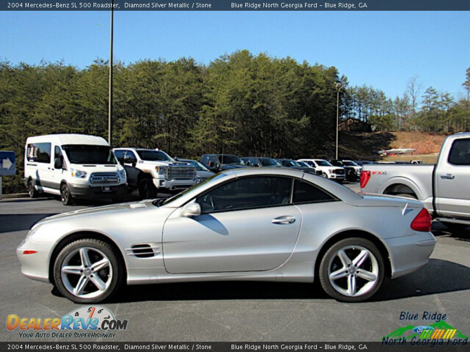 2004 Mercedes-Benz SL 500 Roadster Diamond Silver Metallic / Stone Photo #30