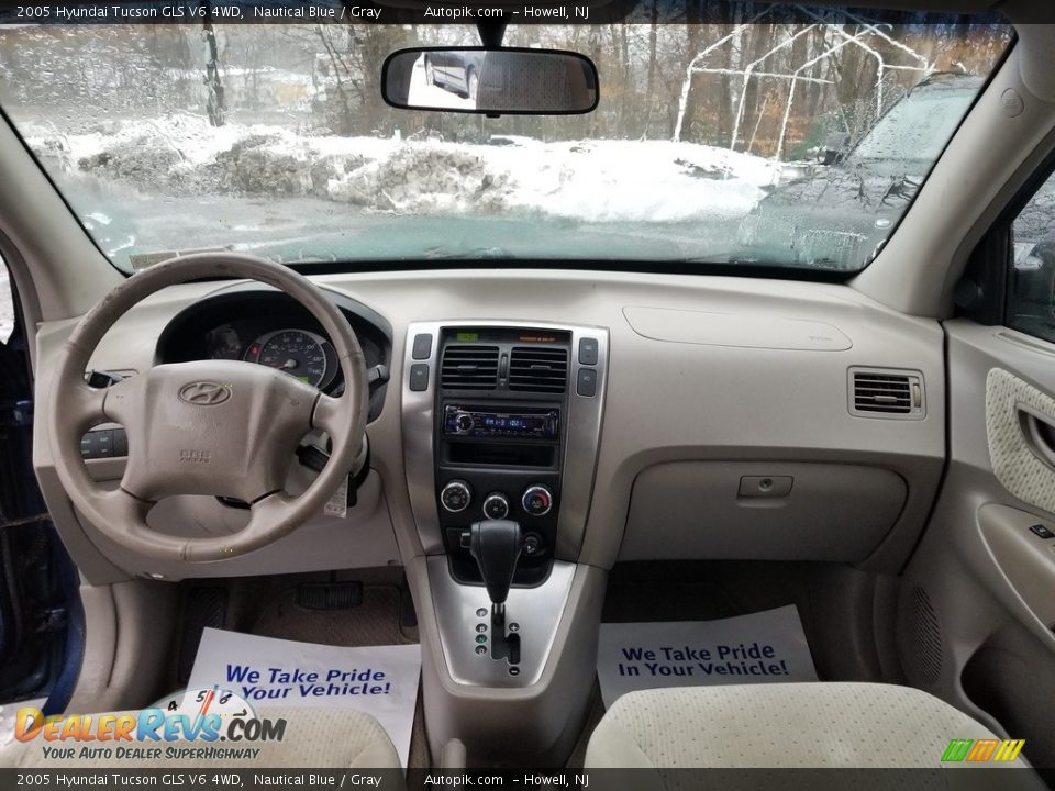 2005 Hyundai Tucson GLS V6 4WD Nautical Blue / Gray Photo #12