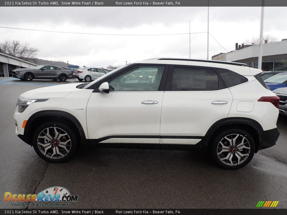 2021 Kia Seltos SX Turbo AWD Snow White Pearl / Black Photo #6