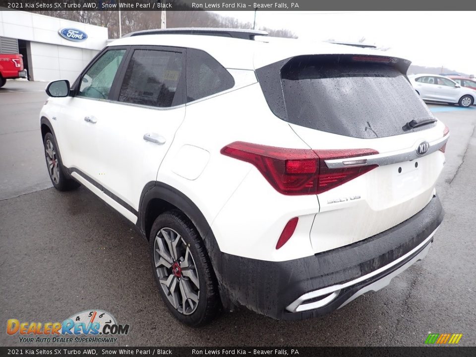 2021 Kia Seltos SX Turbo AWD Snow White Pearl / Black Photo #7