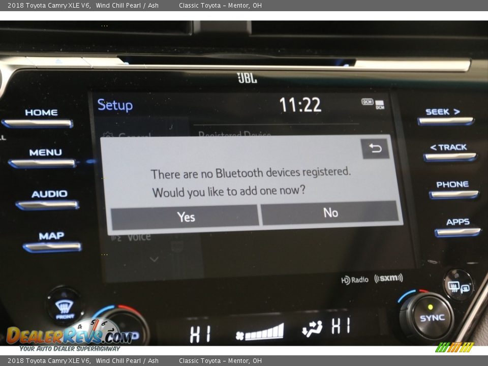 2018 Toyota Camry XLE V6 Wind Chill Pearl / Ash Photo #12