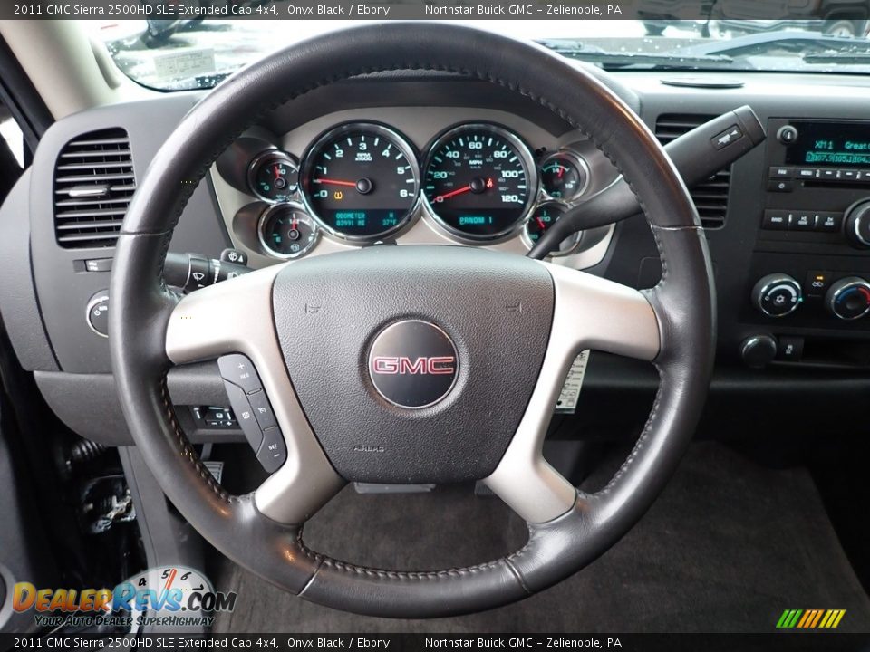 2011 GMC Sierra 2500HD SLE Extended Cab 4x4 Onyx Black / Ebony Photo #22