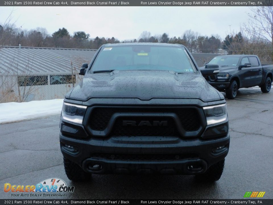 2021 Ram 1500 Rebel Crew Cab 4x4 Diamond Black Crystal Pearl / Black Photo #2