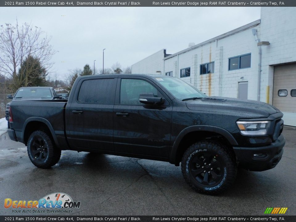 2021 Ram 1500 Rebel Crew Cab 4x4 Diamond Black Crystal Pearl / Black Photo #4