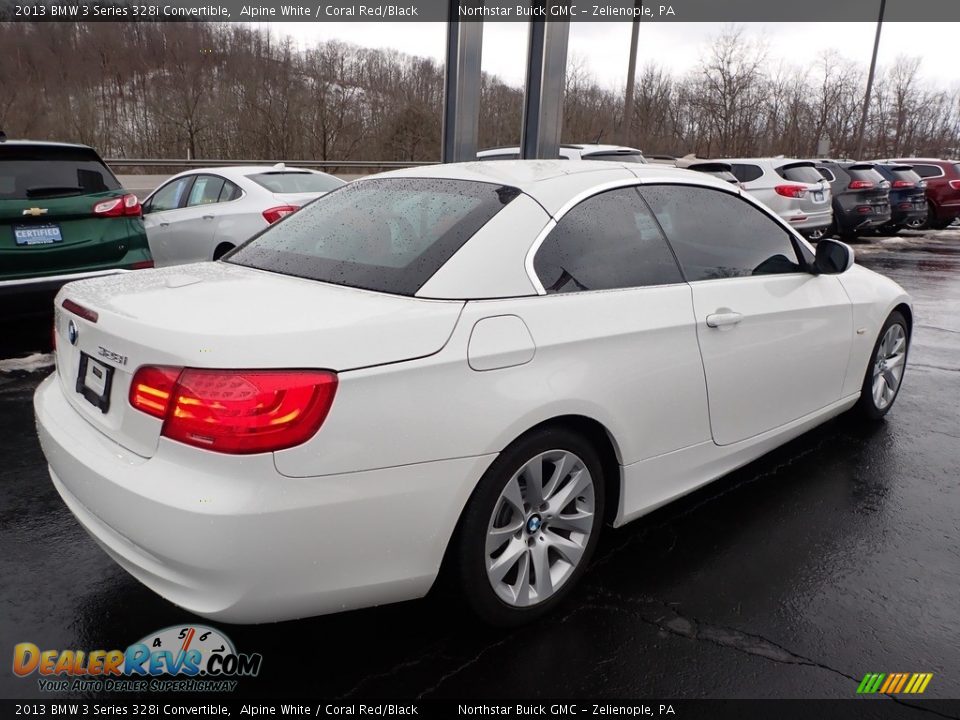 2013 BMW 3 Series 328i Convertible Alpine White / Coral Red/Black Photo #9