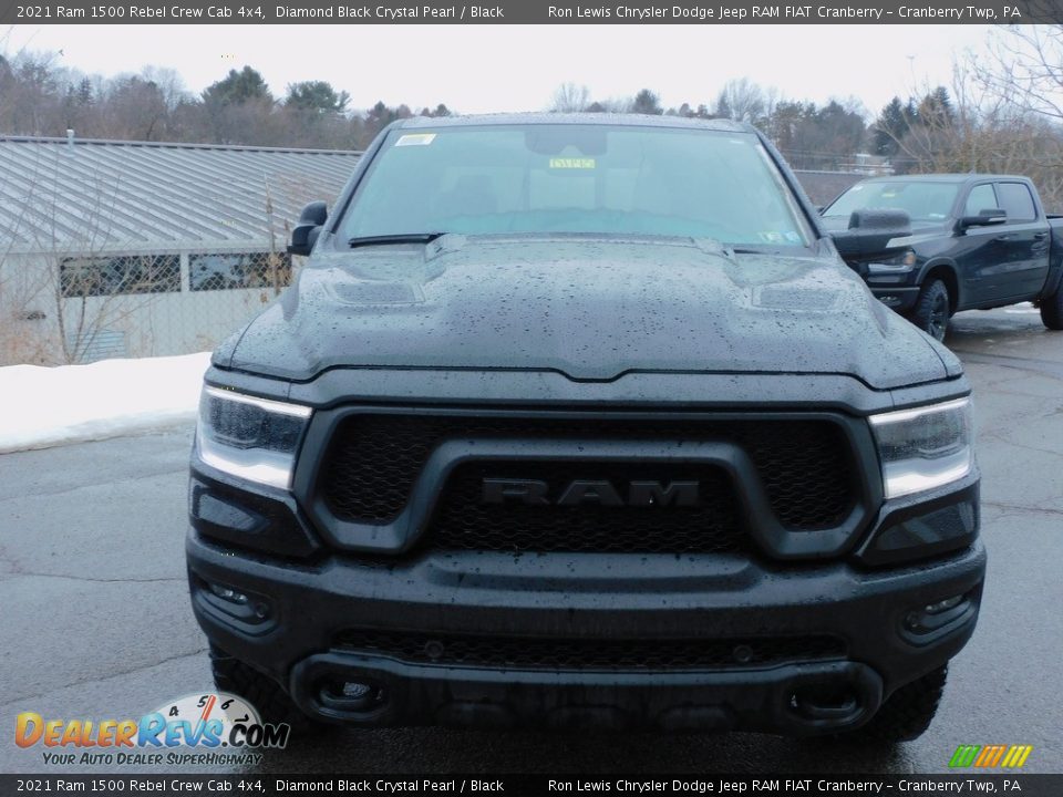 2021 Ram 1500 Rebel Crew Cab 4x4 Diamond Black Crystal Pearl / Black Photo #2