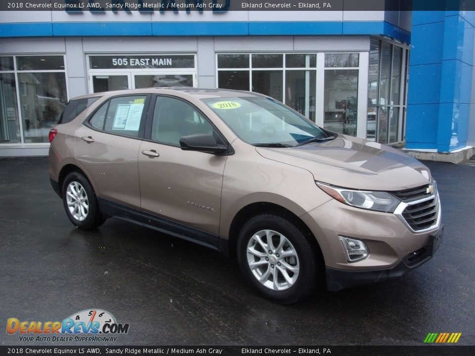 2018 Chevrolet Equinox LS AWD Sandy Ridge Metallic / Medium Ash Gray Photo #1