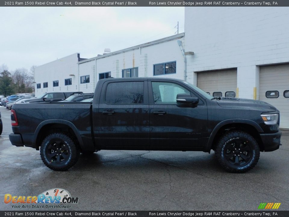 2021 Ram 1500 Rebel Crew Cab 4x4 Diamond Black Crystal Pearl / Black Photo #4