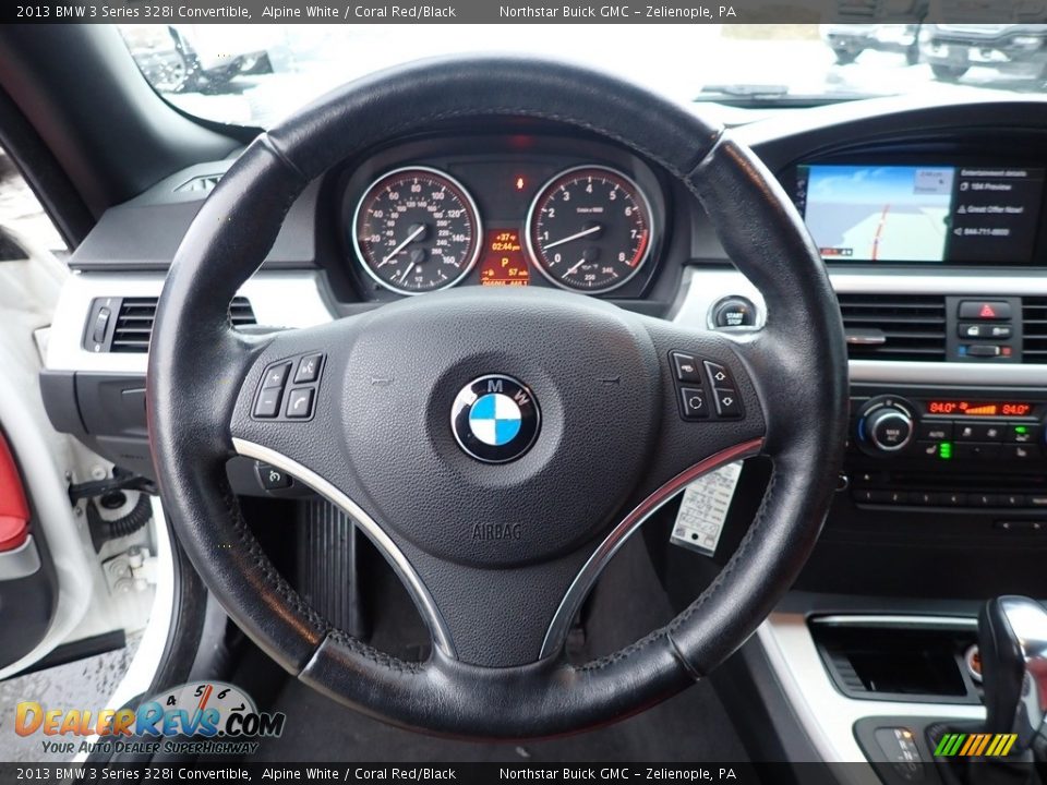 2013 BMW 3 Series 328i Convertible Alpine White / Coral Red/Black Photo #21