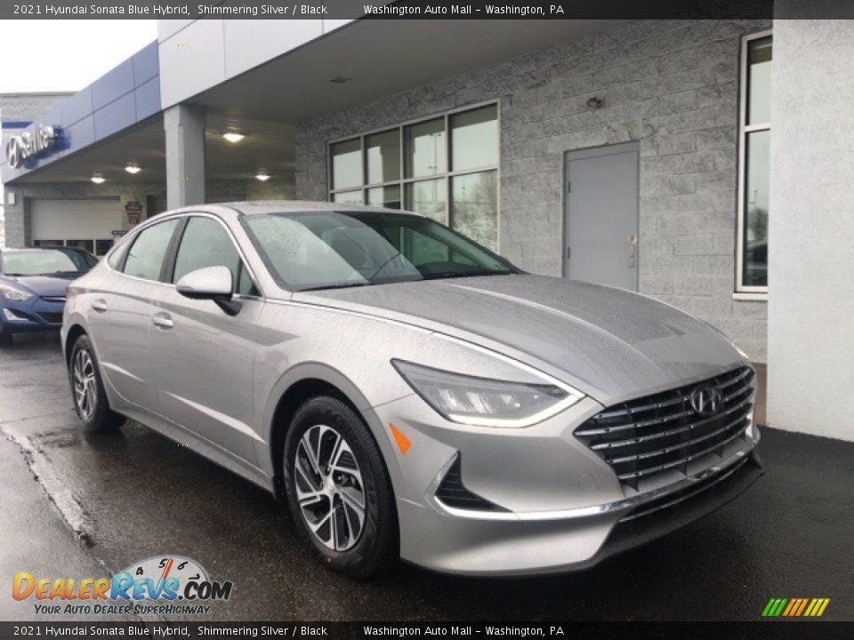 2021 Hyundai Sonata Blue Hybrid Shimmering Silver / Black Photo #1