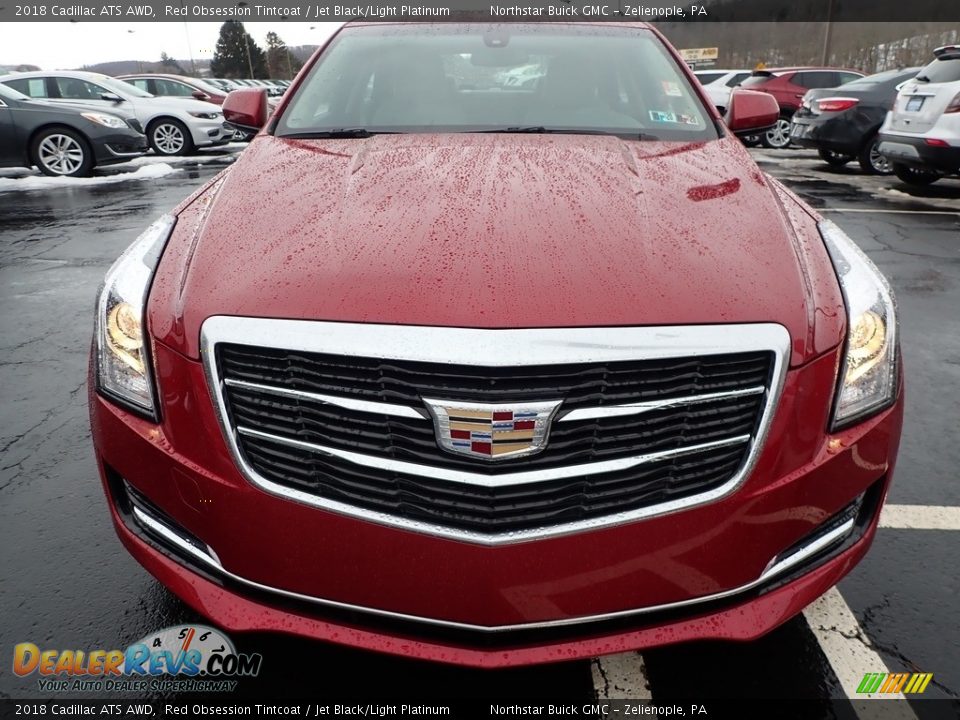 2018 Cadillac ATS AWD Red Obsession Tintcoat / Jet Black/Light Platinum Photo #3