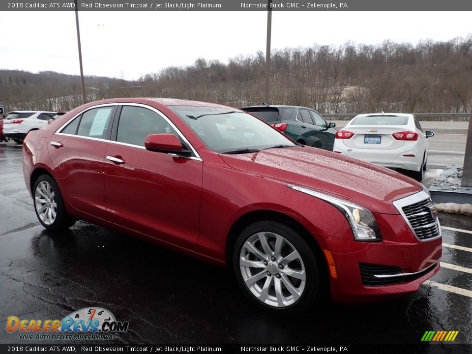 2018 Cadillac ATS AWD Red Obsession Tintcoat / Jet Black/Light Platinum Photo #4