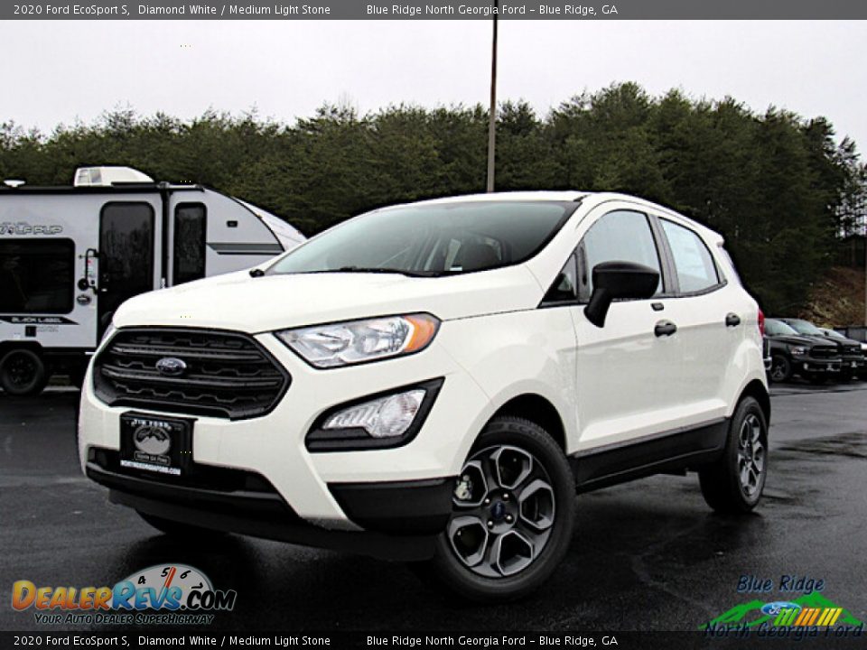 2020 Ford EcoSport S Diamond White / Medium Light Stone Photo #1