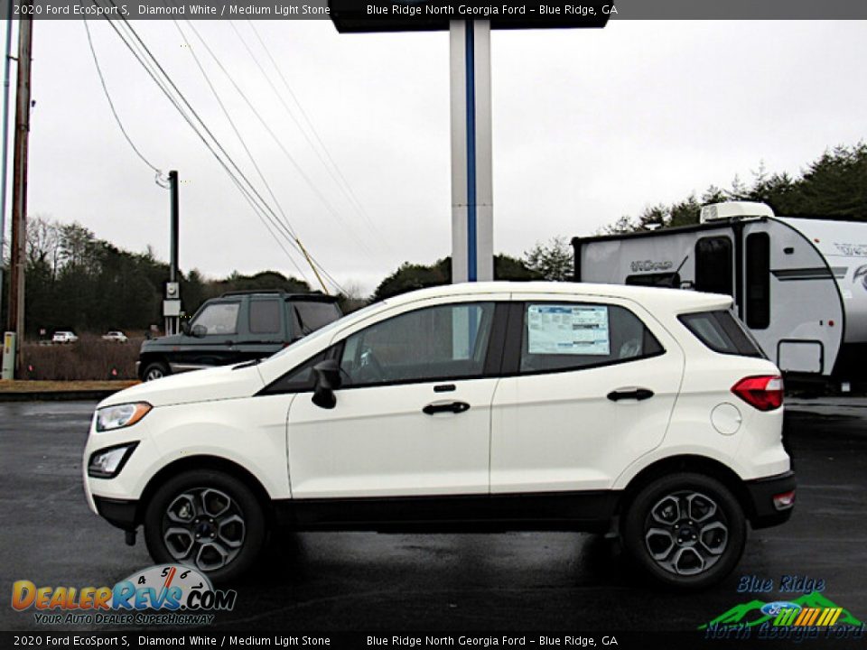 2020 Ford EcoSport S Diamond White / Medium Light Stone Photo #2