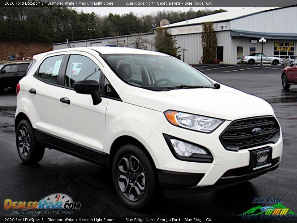 2020 Ford EcoSport S Diamond White / Medium Light Stone Photo #7