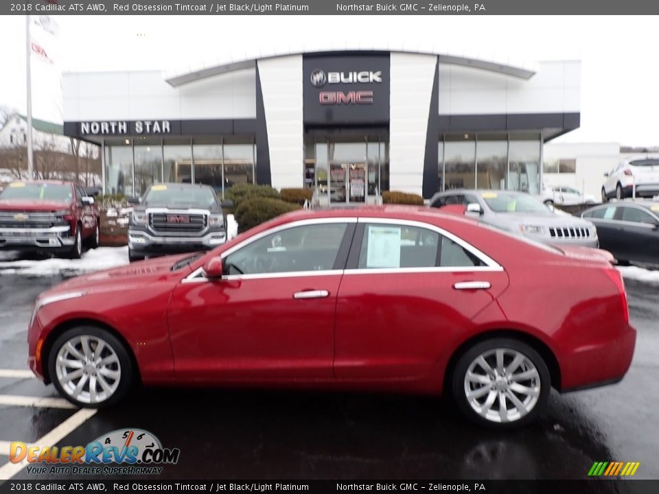 2018 Cadillac ATS AWD Red Obsession Tintcoat / Jet Black/Light Platinum Photo #13