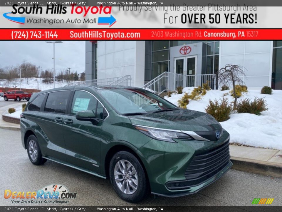 2021 Toyota Sienna LE Hybrid Cypress / Gray Photo #1