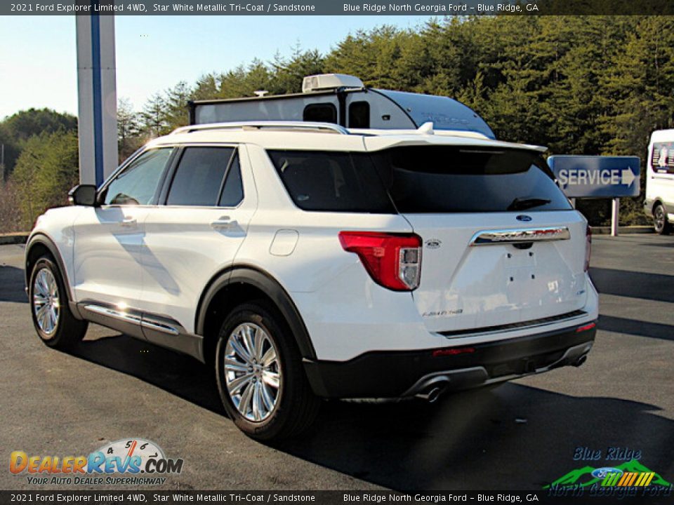 2021 Ford Explorer Limited 4WD Star White Metallic Tri-Coat / Sandstone Photo #3