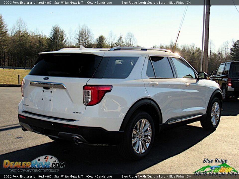 2021 Ford Explorer Limited 4WD Star White Metallic Tri-Coat / Sandstone Photo #5