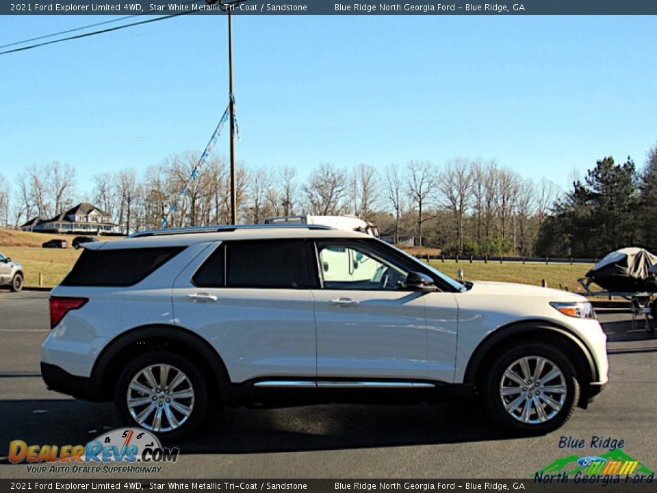 2021 Ford Explorer Limited 4WD Star White Metallic Tri-Coat / Sandstone Photo #6