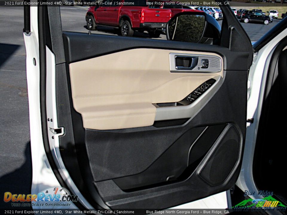 2021 Ford Explorer Limited 4WD Star White Metallic Tri-Coat / Sandstone Photo #10
