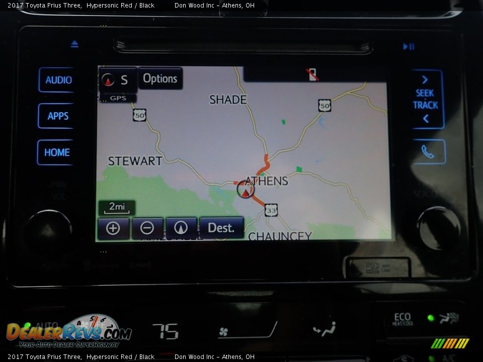 2017 Toyota Prius Three Hypersonic Red / Black Photo #2