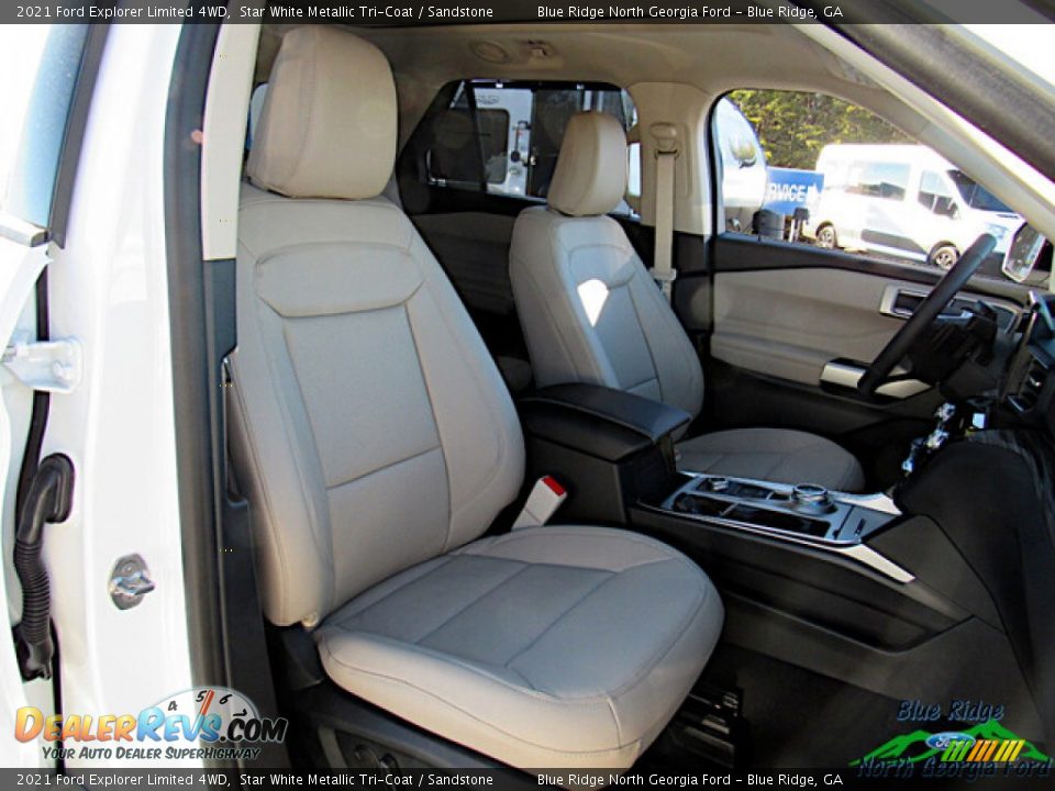 2021 Ford Explorer Limited 4WD Star White Metallic Tri-Coat / Sandstone Photo #12