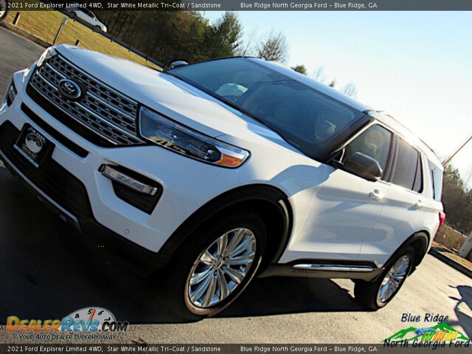 2021 Ford Explorer Limited 4WD Star White Metallic Tri-Coat / Sandstone Photo #27
