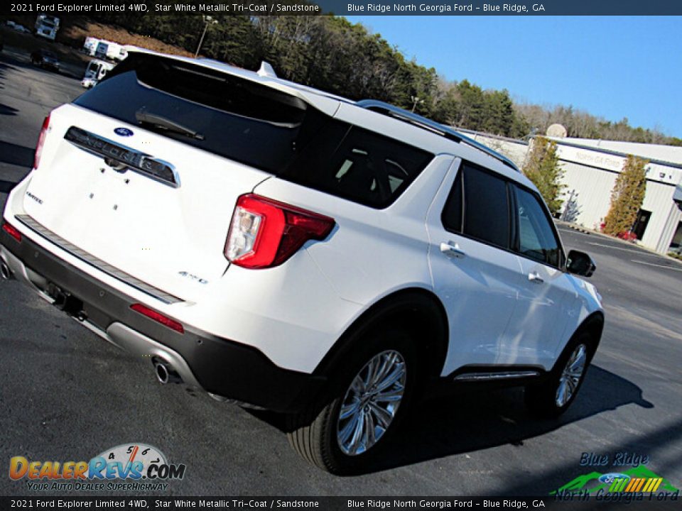 2021 Ford Explorer Limited 4WD Star White Metallic Tri-Coat / Sandstone Photo #29