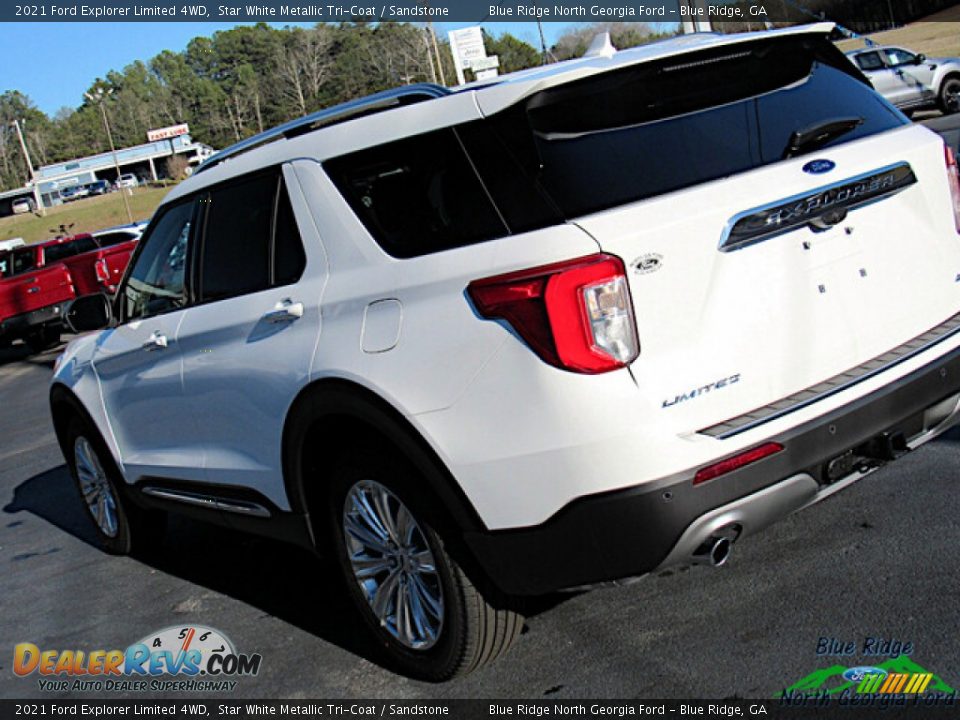 2021 Ford Explorer Limited 4WD Star White Metallic Tri-Coat / Sandstone Photo #30