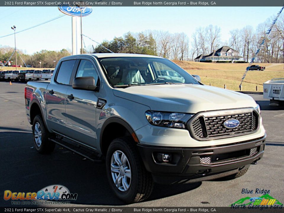 2021 Ford Ranger STX SuperCab 4x4 Cactus Gray Metallic / Ebony Photo #7