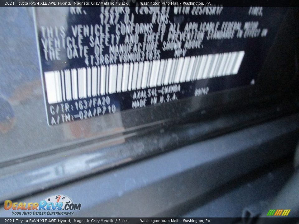 2021 Toyota RAV4 XLE AWD Hybrid Magnetic Gray Metallic / Black Photo #19