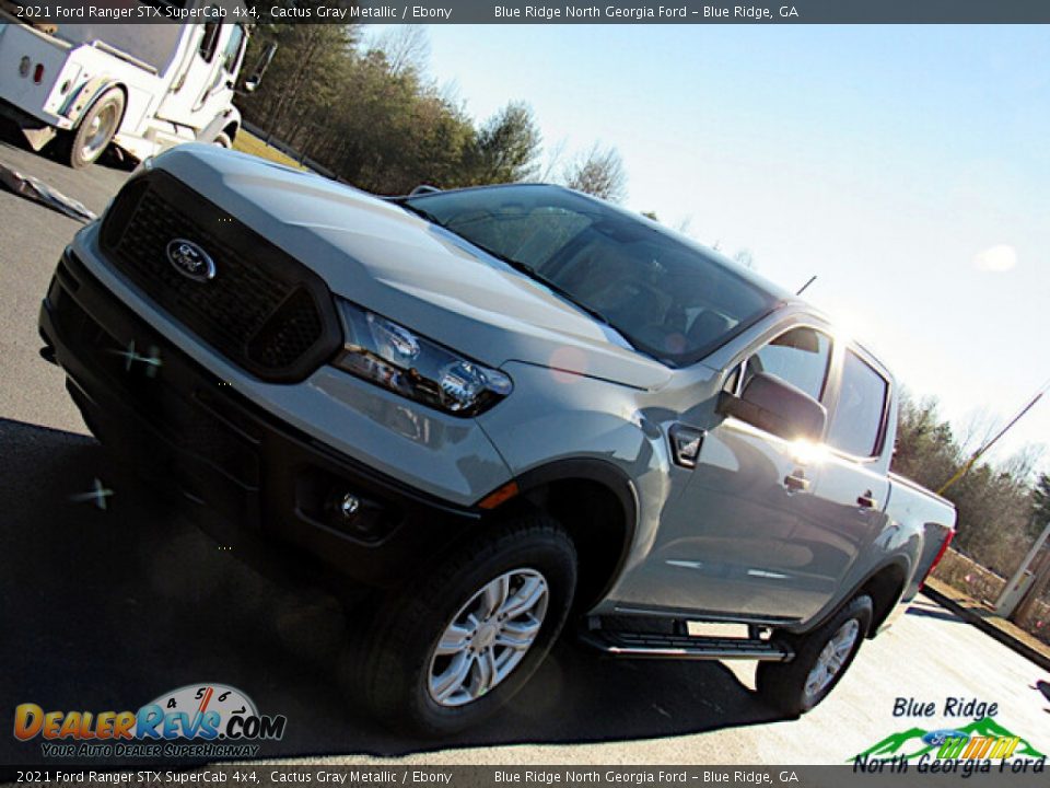 2021 Ford Ranger STX SuperCab 4x4 Cactus Gray Metallic / Ebony Photo #24