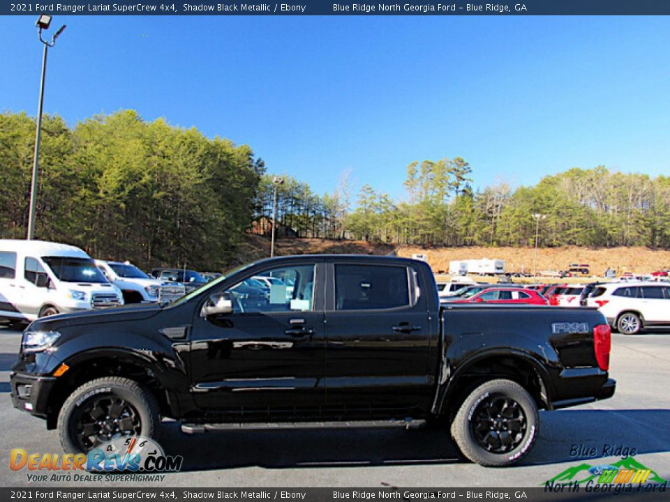 2021 Ford Ranger Lariat SuperCrew 4x4 Shadow Black Metallic / Ebony Photo #2