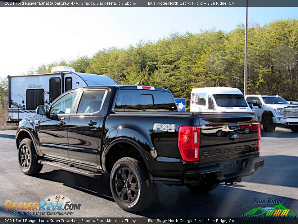 2021 Ford Ranger Lariat SuperCrew 4x4 Shadow Black Metallic / Ebony Photo #3