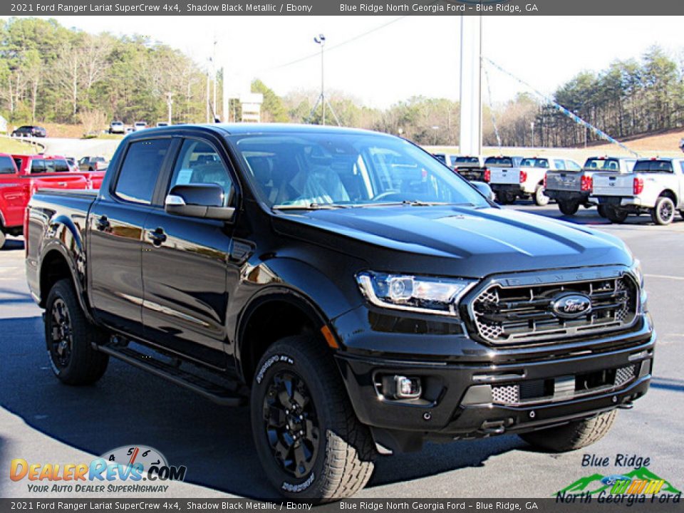 2021 Ford Ranger Lariat SuperCrew 4x4 Shadow Black Metallic / Ebony Photo #7