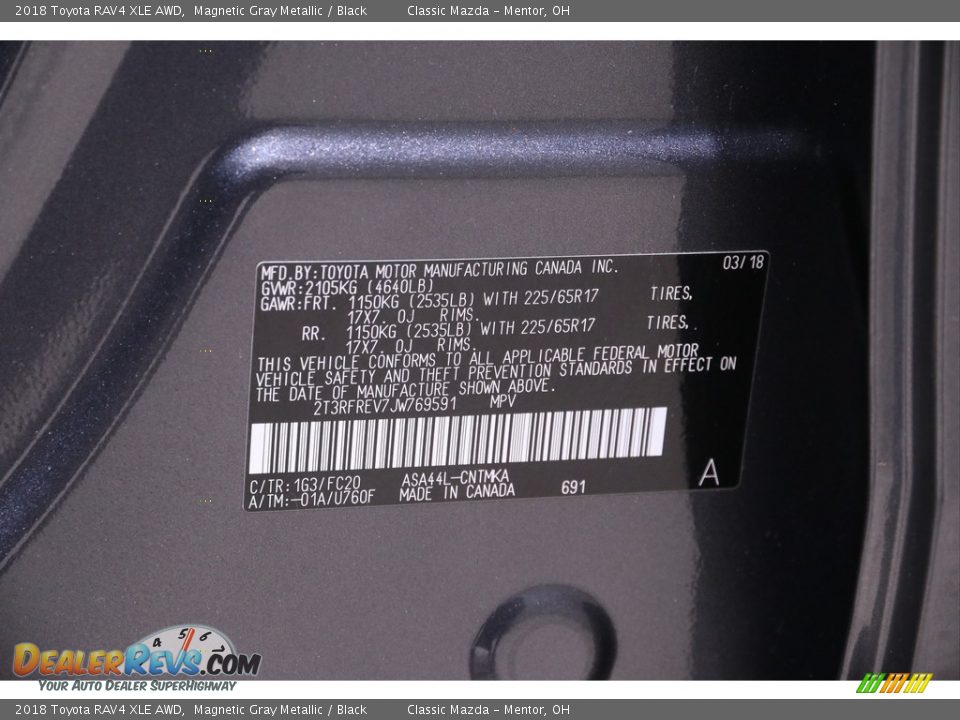 2018 Toyota RAV4 XLE AWD Magnetic Gray Metallic / Black Photo #23